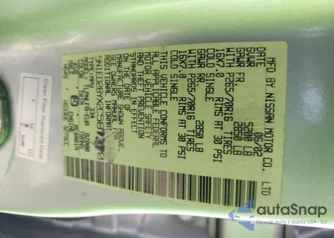 2002 Nissan Xterra Se из США, поврежденный, VIN 5N1ED28YX2C587370